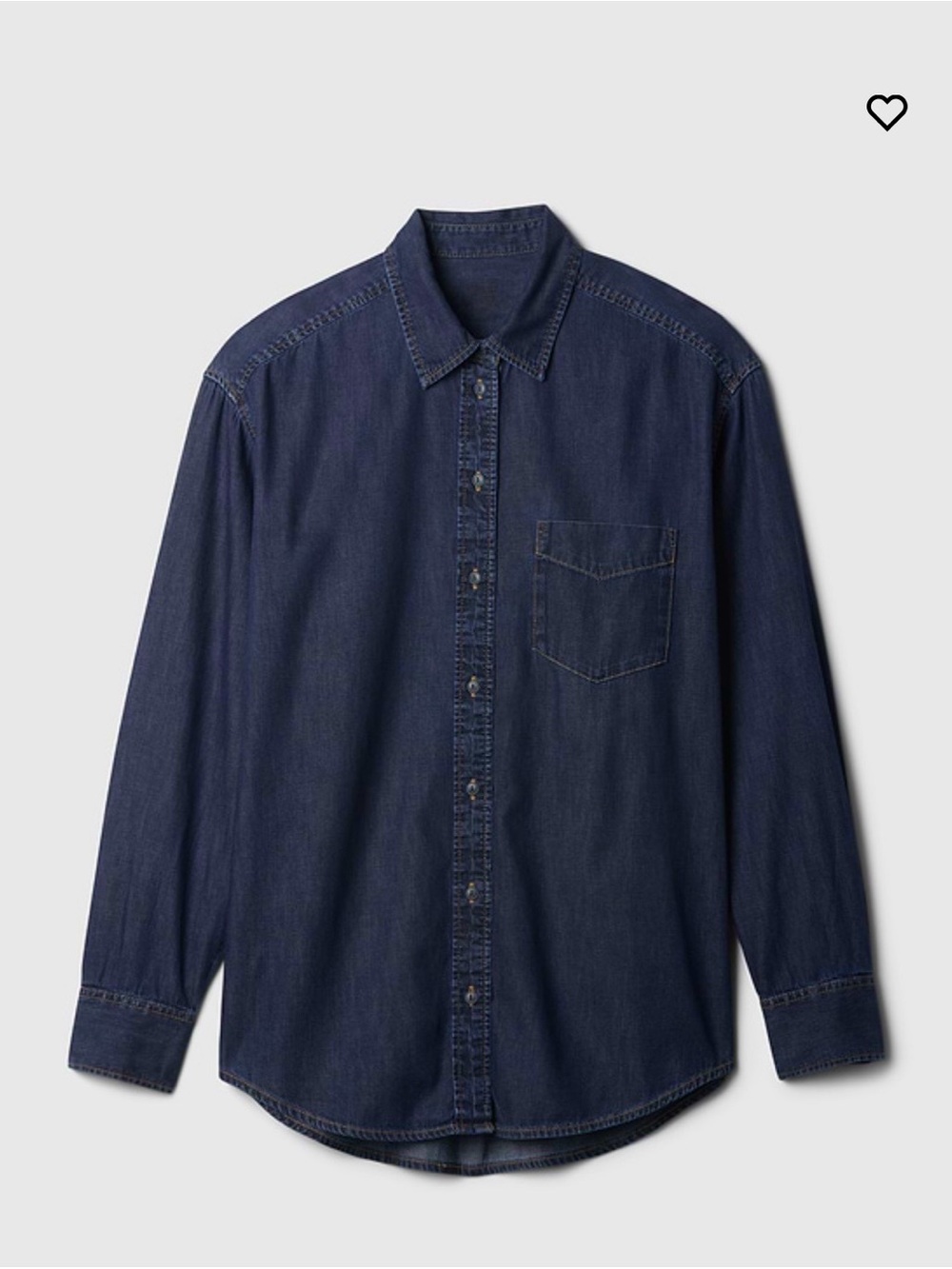 GAP Dark Indigo Denim Button-Down Big Shirt size small